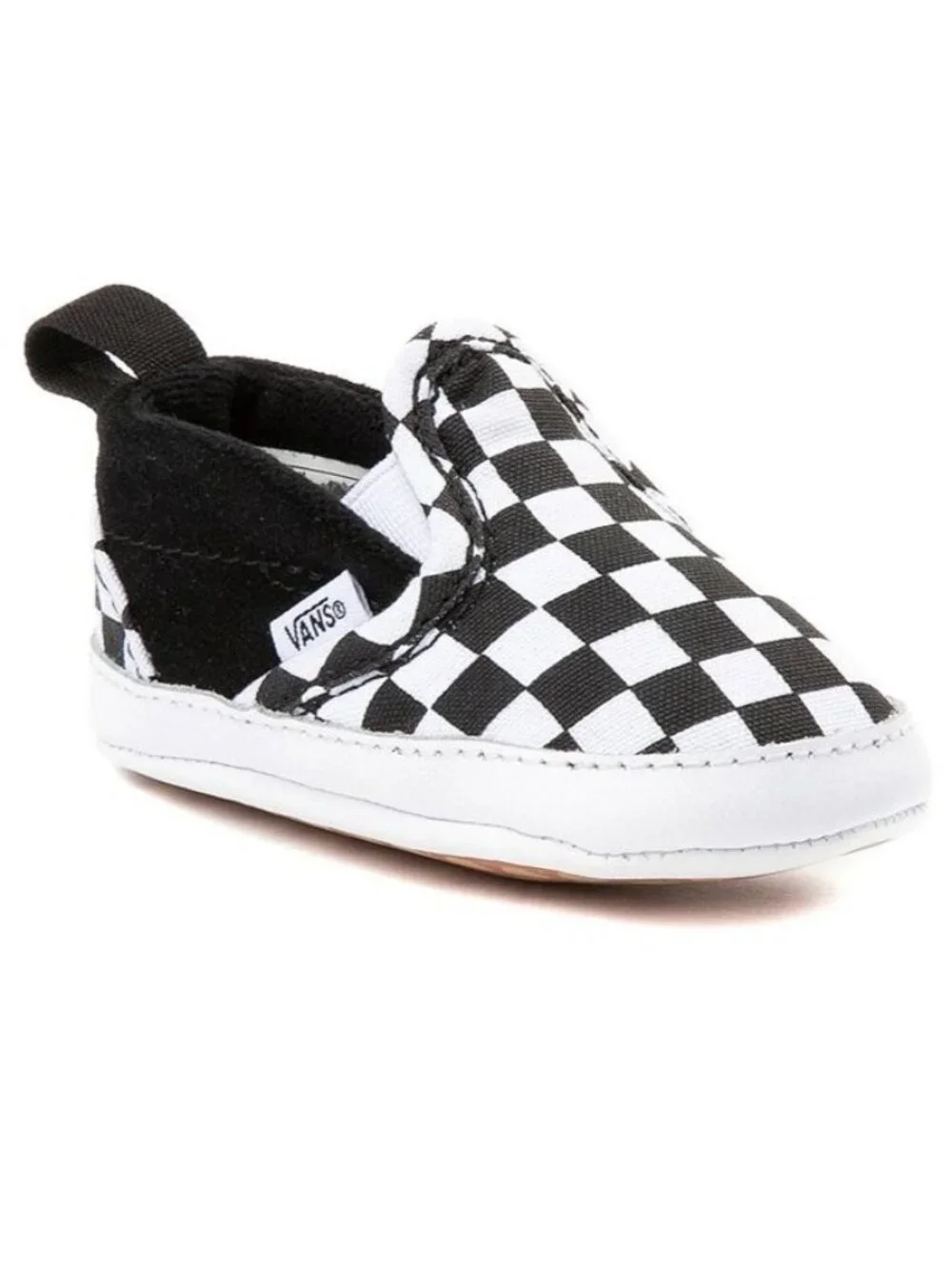 Vans INFANT Size 3 Slip-On V Crib Checkerboard Checker Black True White